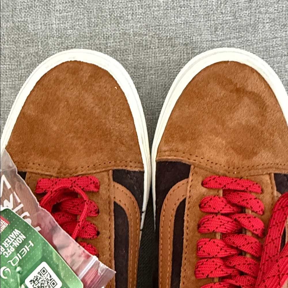 Vans Old Skool Men's Brown and Red Suede Sneakers - Picture 7 of 8